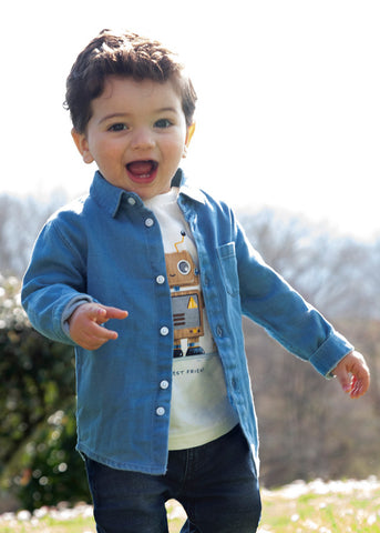 Denim best sale baby shirt