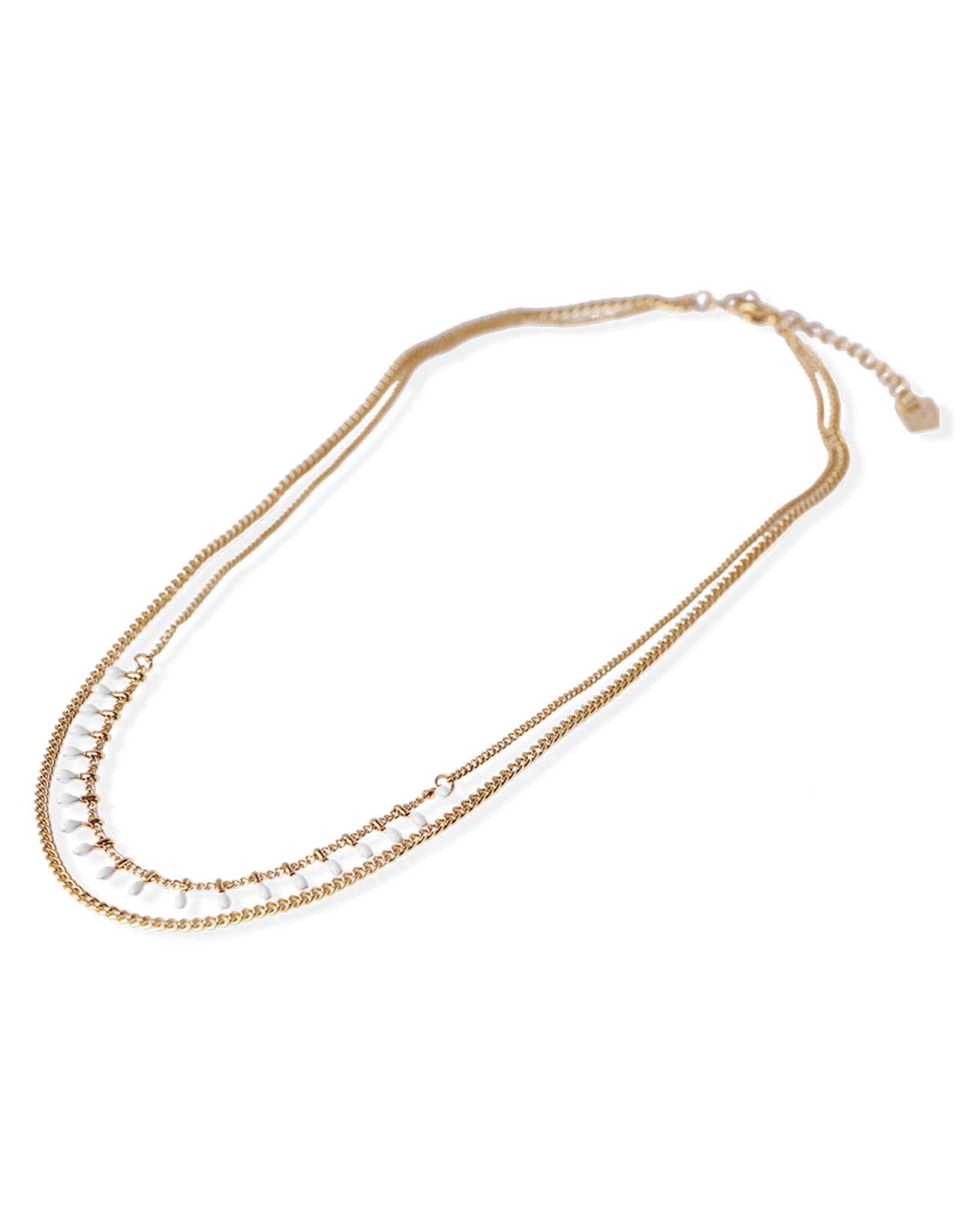 JJ & RR Enamel Drop And Curb Chain Necklace 16"