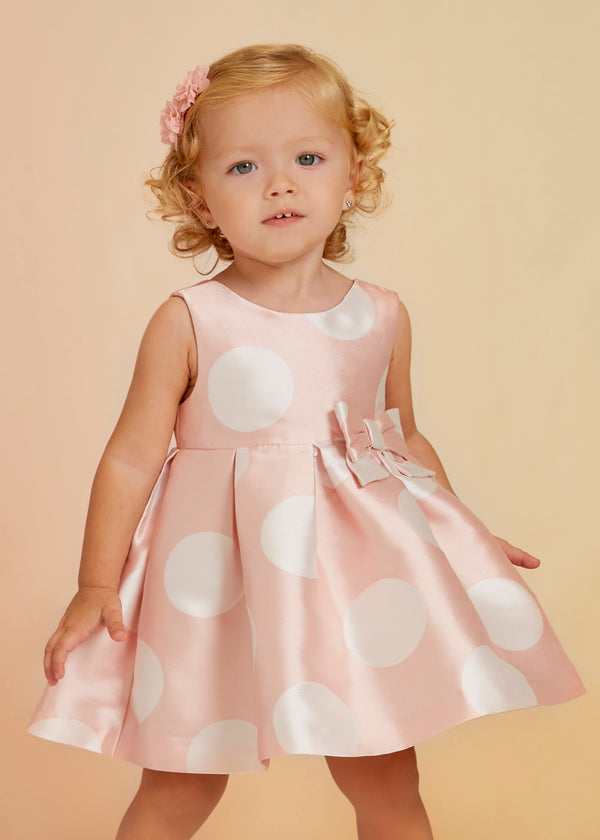 Abel & Lula Baby Girl Polka Dot Mikado Dress 5012-9 Rosa