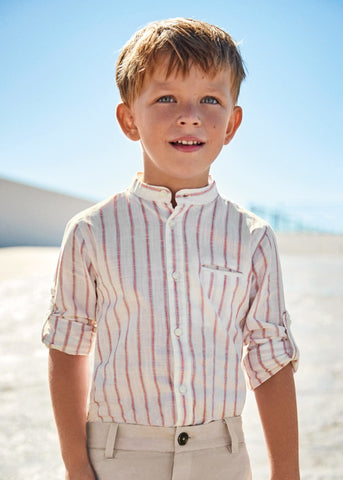 Mayoral Boys Striped Dress Shirt 3168 51 Rojo Crocus Ivy Interiors